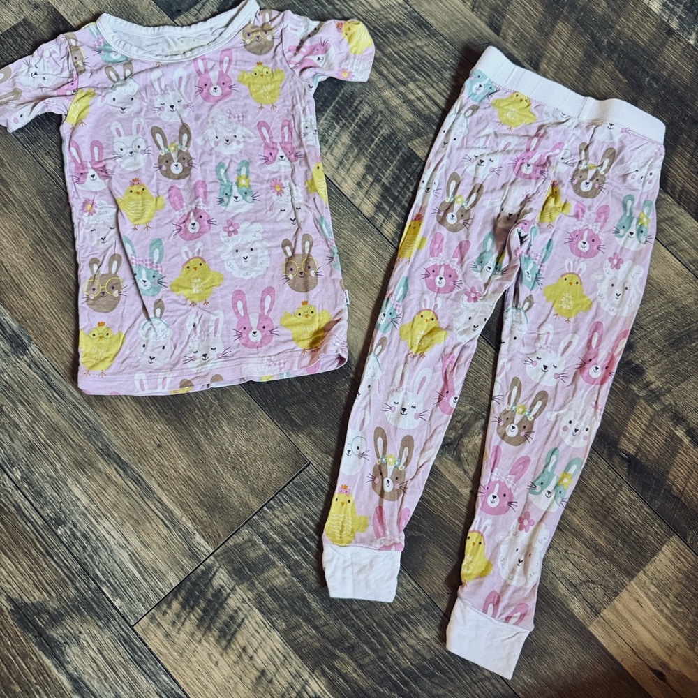 Viscose Bamboo Kids Pink Bunny & Chick Pajama Set
